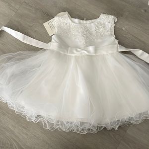 Girls baptism dress and shoulder veil- brand new with tags, never worn!
